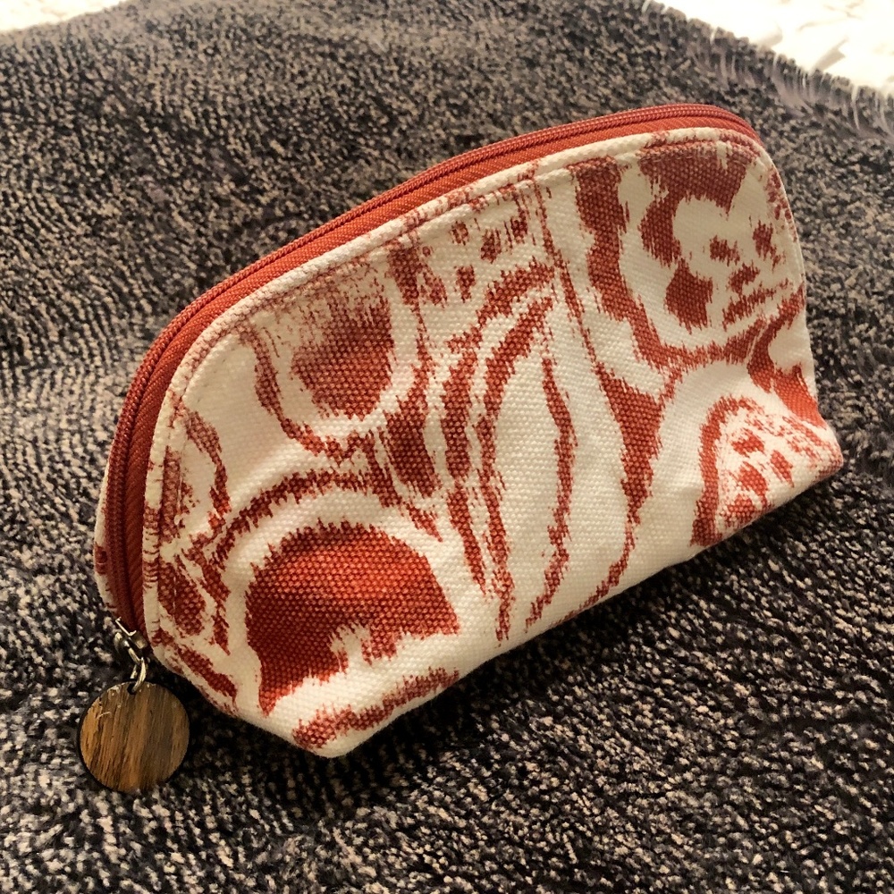 Victoria's Secret Orange Pattern Cosmetic Bag